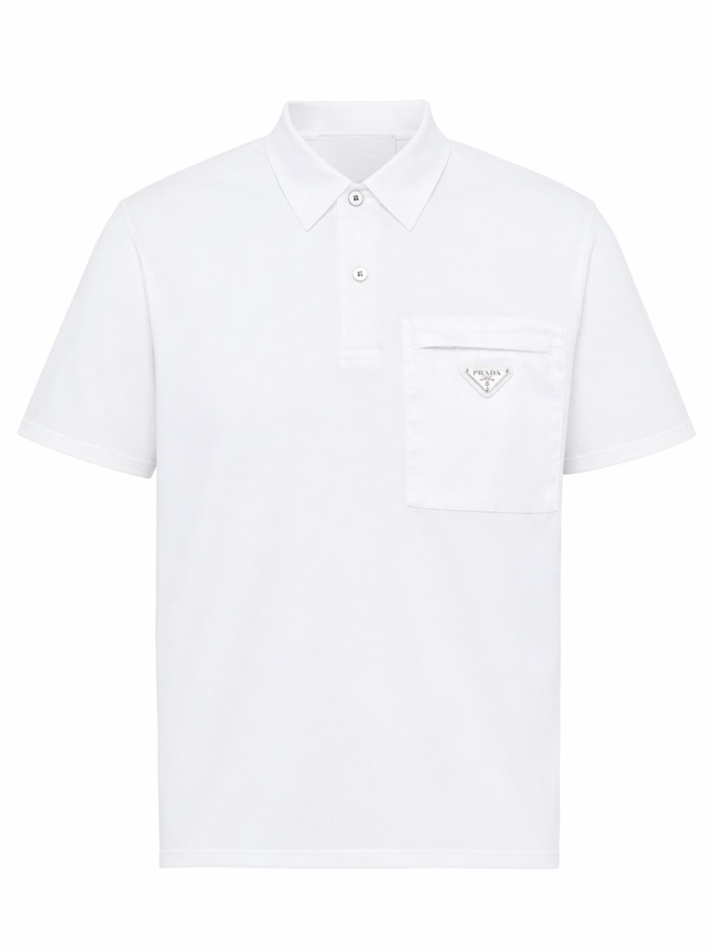 Prada Stretch Cotton Polo Shirt with Nylon Details